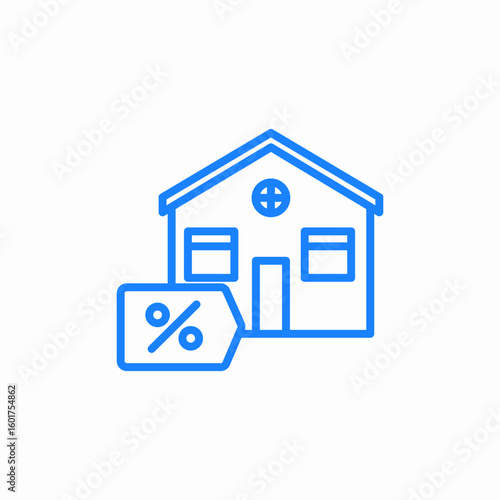 dicounted home house rent icon sign vector