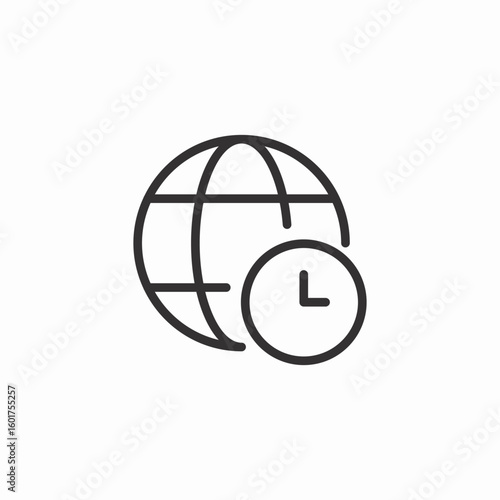 globe time icon sign vector