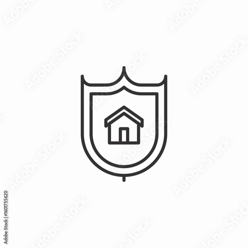 house shield icon sign vector
