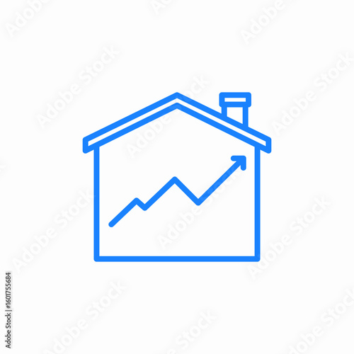 increased rental house icon sign vector