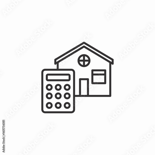 mortgage calculator icon sign vector