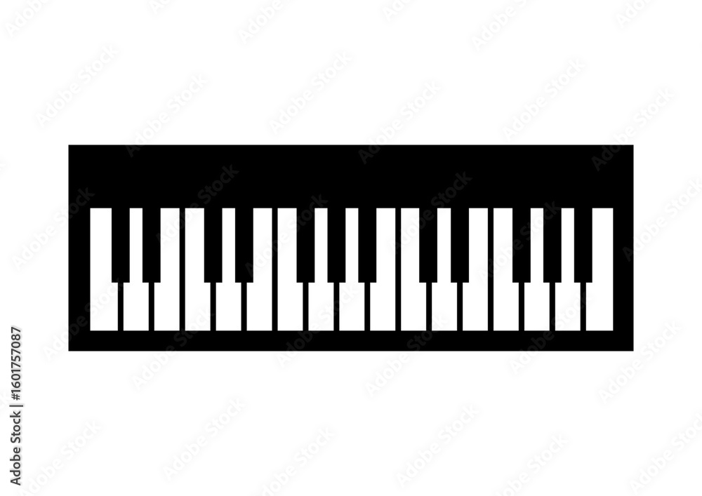 Fototapeta premium Premium Black Piano Keyboard Icon Graphic for Music Websites, Lessons, Posters, and Branding, Top-Selling Vector Design for Musicians and Educators
