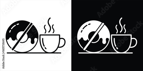 No donuts sign with a hot coffee cup