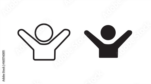 People activity icon set, customizable strokes, vector illustration