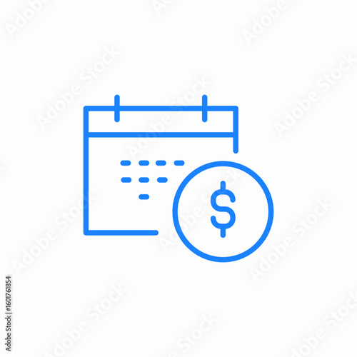 payment due date icon sign vector