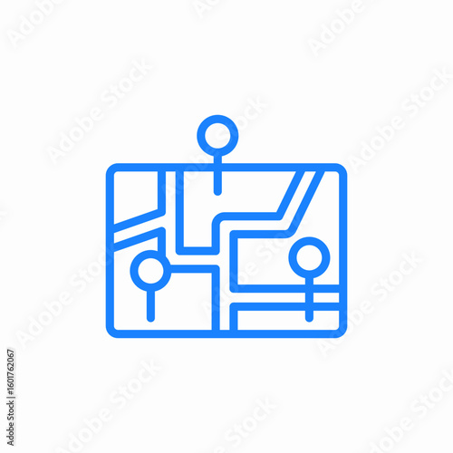 pinned map icon sign vector