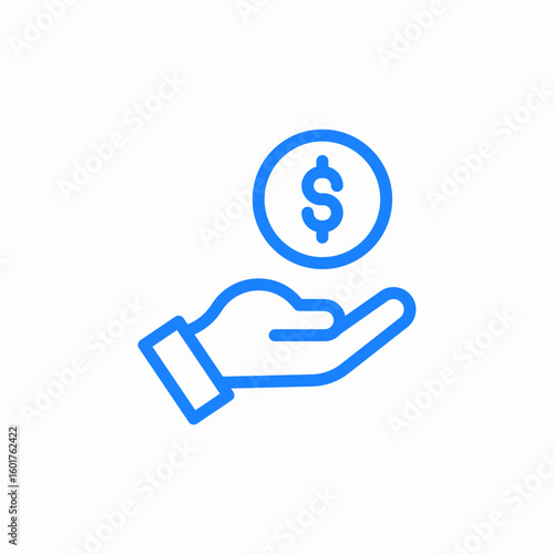 receiving money icon sign vector