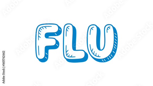 Hand-drawn Flu Text.