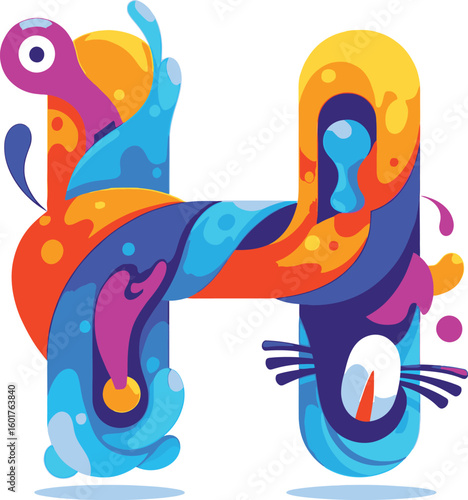 🎨 BOLD WHIMSICAL “H”! This AI-generated “H” bursts with colors, abstract creatures & playful strokes—perfect for kids’ prints, branding & fantasy projects! ✨Download now & ignite happy vibes!

