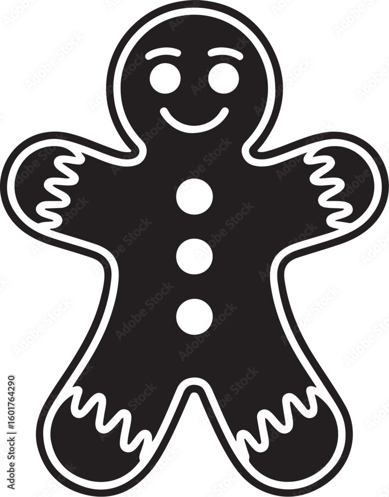 Obraz premium Cute Gingerbread Cookie Vector Art