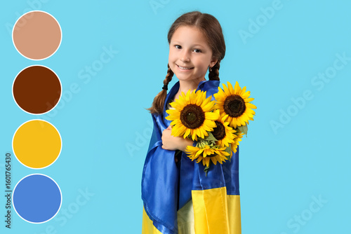Cute little girl with Ukrai...