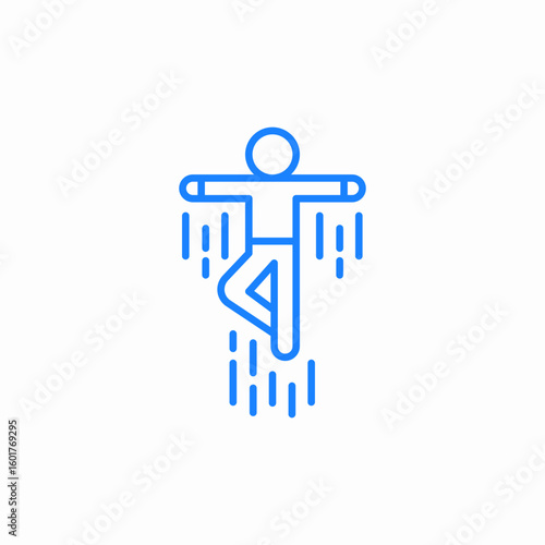 levitation pose icon sign vector
