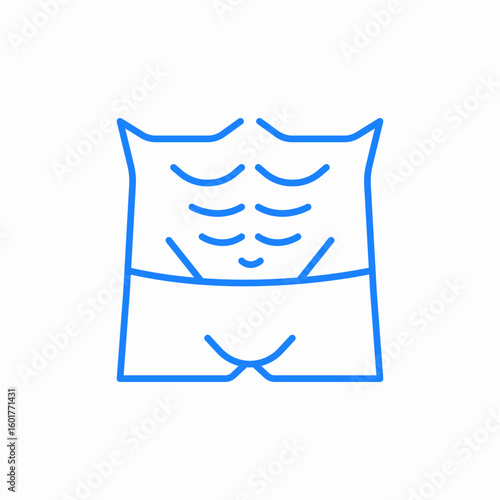 sculpted abs icon sign vector