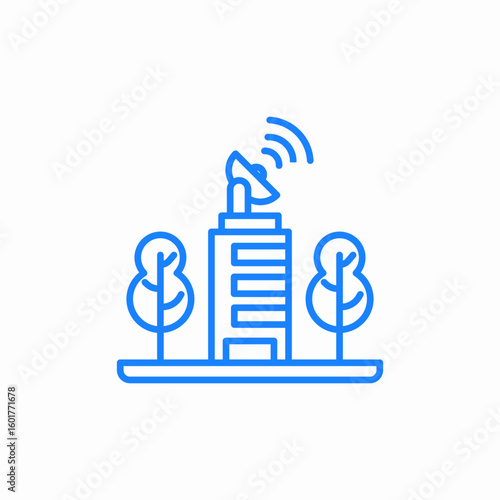 smart building antenna icon sign vector