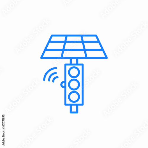solar powered traffic icon sign vector