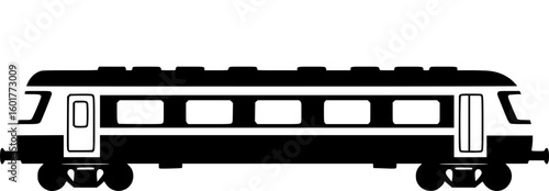 Stylized Black and White Image of a Railroad Car with Visible Windows
