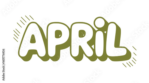 April - Hand-drawn lettering.