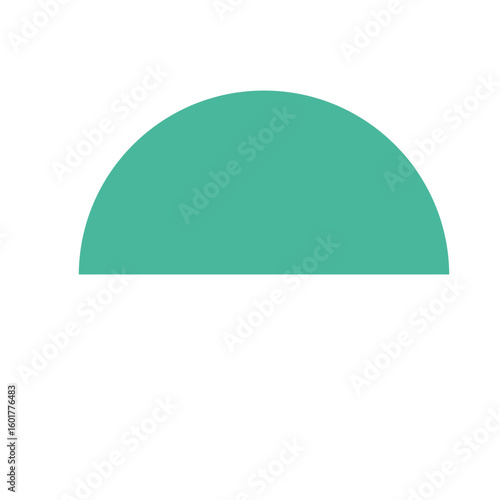 Minimal green semicircle shape. Great for mathematical diagrams, learning visuals, and design templates.

