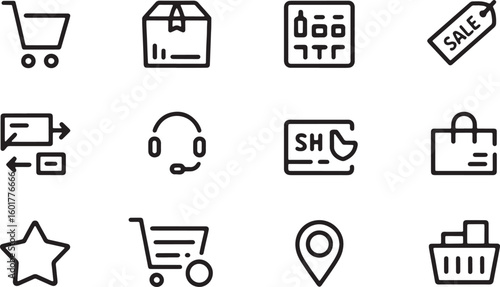 Ecommerce Icons for Business and Shopping Online
