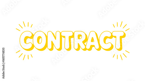 Yellow Contract Word Art.