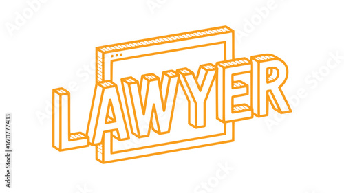 Lawyer 3D Text Design.