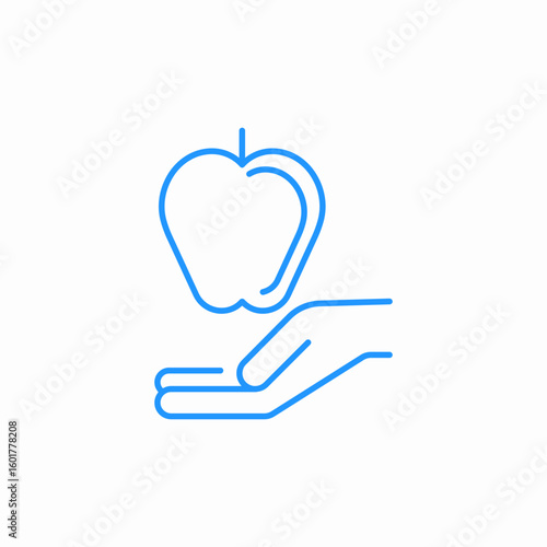 apple hand icon sign vector