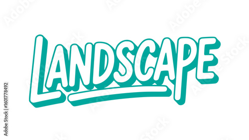 Teal Landscape Typography.