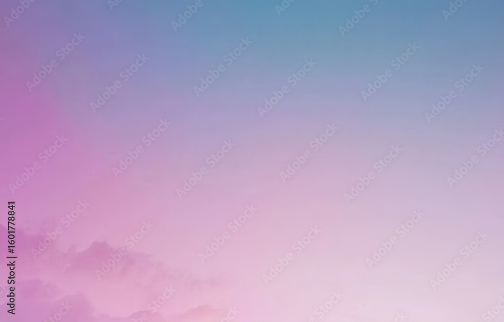 Fototapeta premium A serene gradient sky transitioning from soft pink to tranquil blue, evoking a peaceful and calm atmosphere perfect for relaxation and daydreaming.