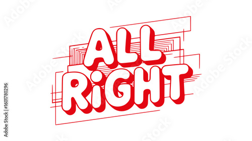 All Right - Bold Red Typography Design.