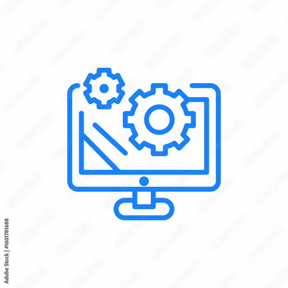 settings monitor icon sign vector settings monitor icon sign vector