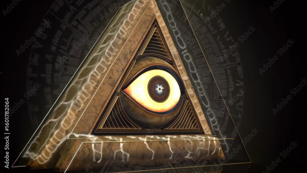 Illuminati Eye Pyramid: Mystical Symbol Animation with Ancient Runes ...