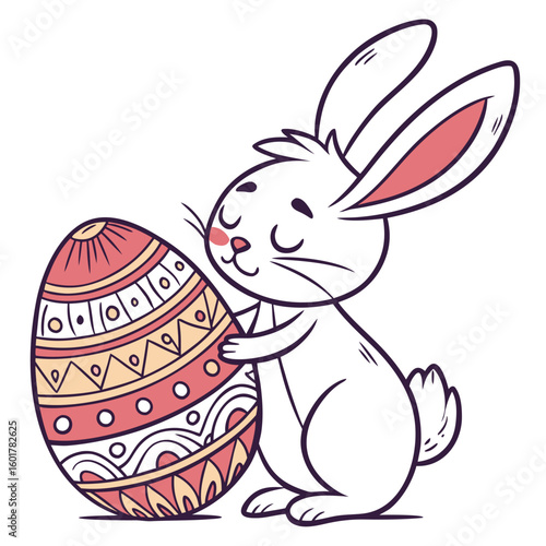 Easter bunny and egg vector set generated by ai