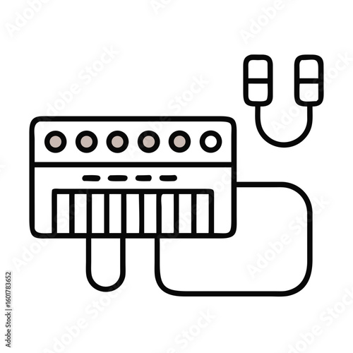 Synth Connected to External Speaker for Music Production Session