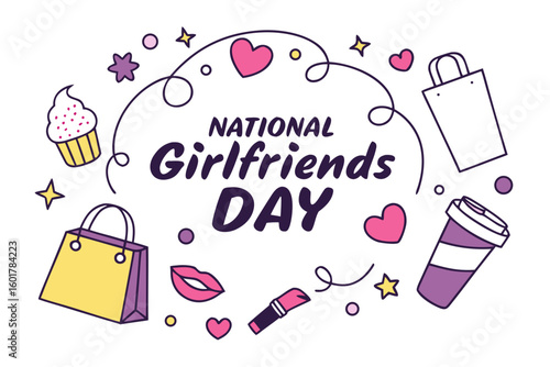NATIONAL GIRLFRIENDS DAY vector illustration