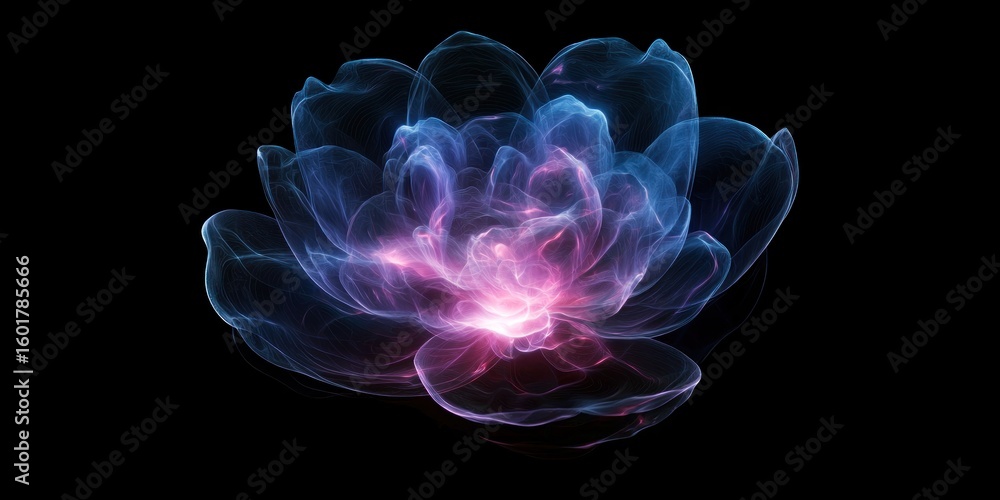 Obraz premium A dreamlike visualization of a flower growing into a glowing cosmic shape