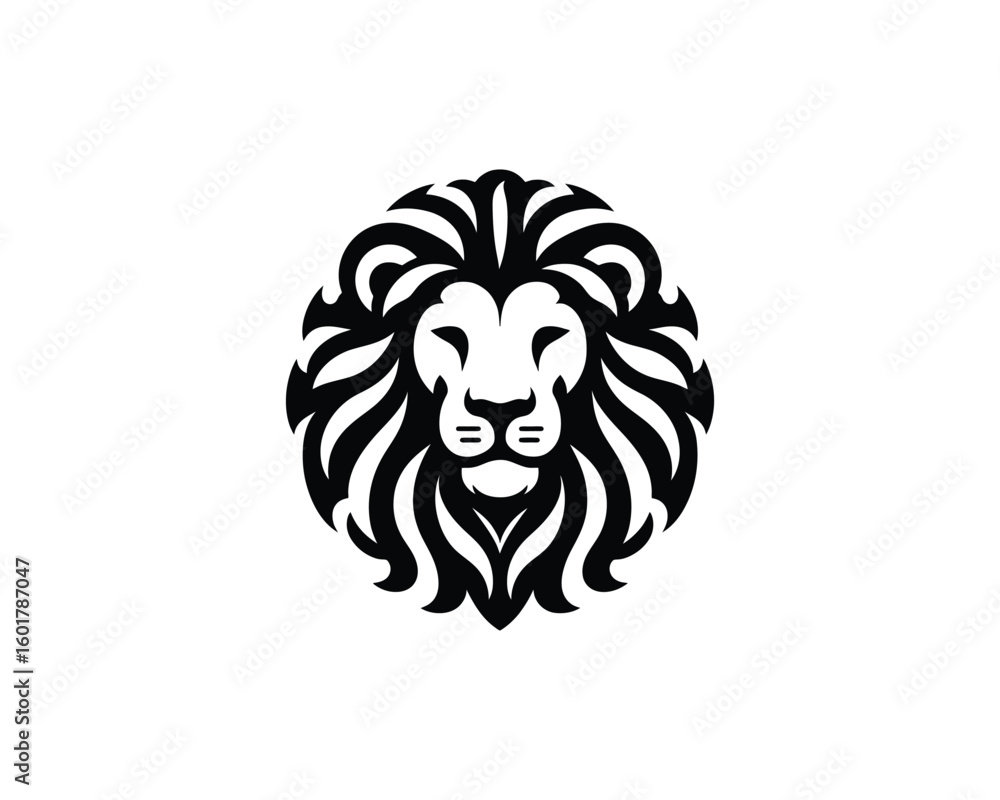 Obraz premium Majestic Lion Head Vector Illustration for Branding