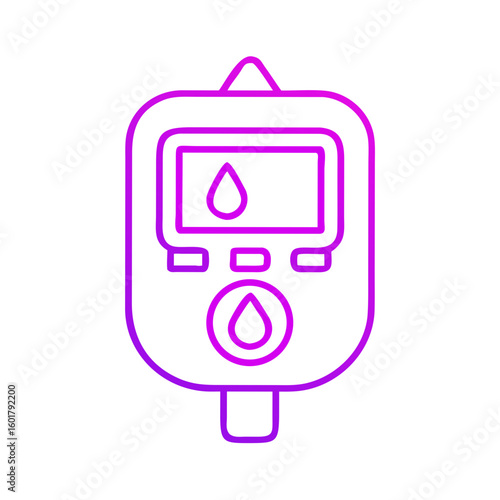 Water measurement tool icon in minimalistic design with purple outline  