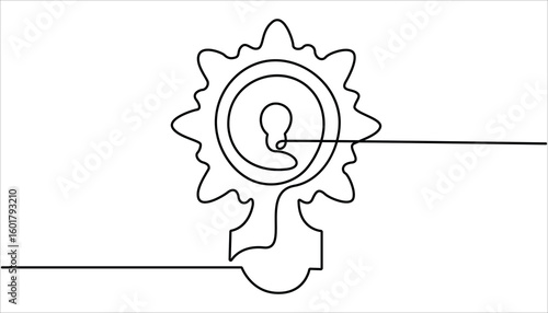 Door knob continuous one line drawing, Door outline drawing illustration. Open door one line illustration, Doorknob Black Stroke Linear Icon, Continuous one line drawing of Opened door design.