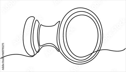 Door knob continuous one line drawing, Door outline drawing illustration. Open door one line illustration, Doorknob Black Stroke Linear Icon, Continuous one line drawing of Opened door design.