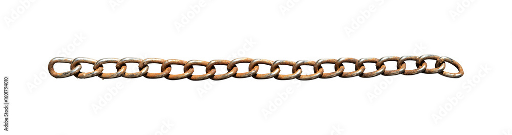 Obraz premium old rusty chain isolated element