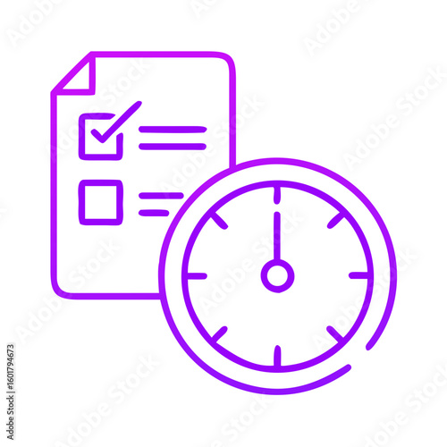 Free Download Checklist with clock symbolizing time management concept   - GFXLoad