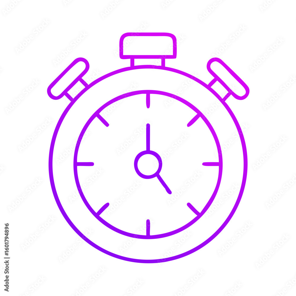 Stopwatch icon in minimalist design with pink outline Stopwatch icon in minimalist design with pink outline