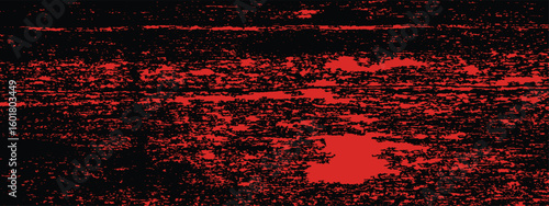 Grungy Halloween red and black background. Creepy spooky vector hand painted ink banner bg.