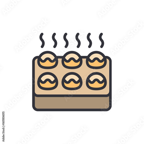 Delicious Cream Puffs Displayed On A Tray With Subtle Warmth