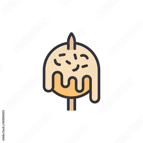 Delightful Caramel Apple Illustration With Sprinkles And Sweet Drizzle