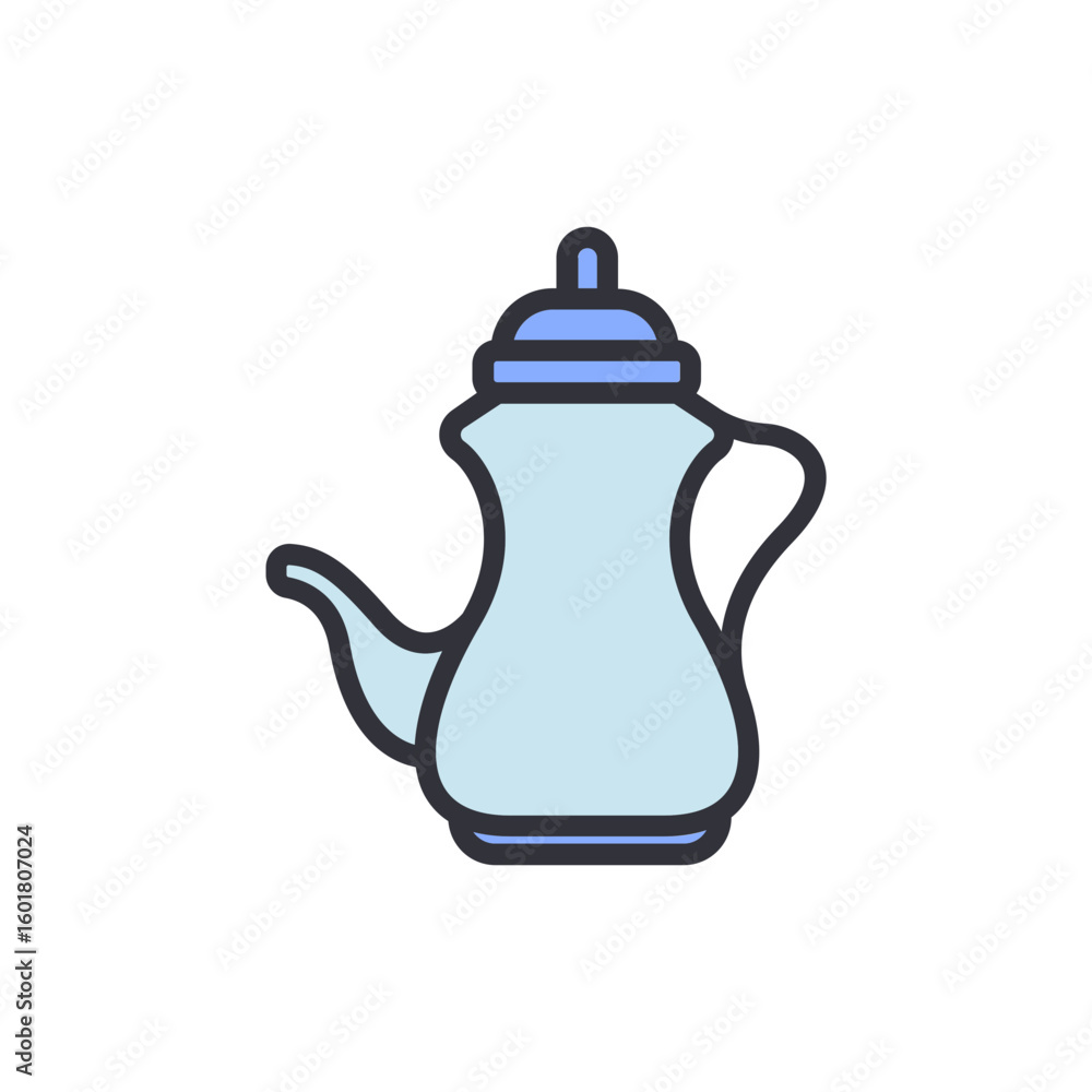 Obraz premium Elegant Traditional Arab Coffee Pot Icon On Transparent Background