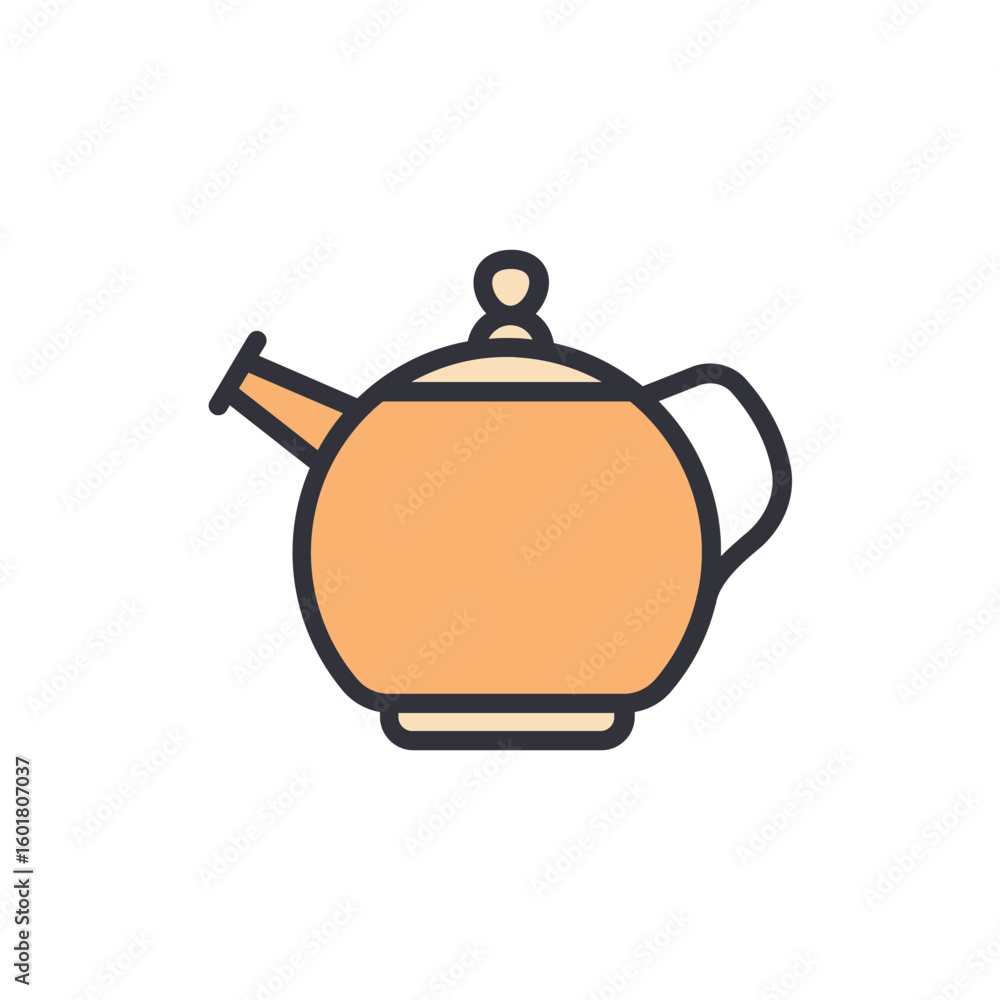 Obraz premium Minimalist Illustration Of A Tea Kettle For Beverage Preparation