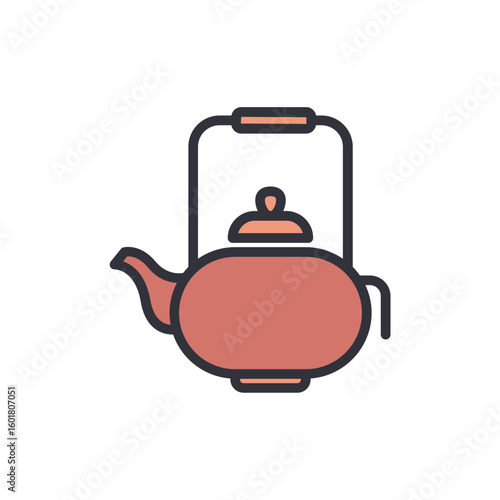 Stylized Teapot Illustration On Transparent Background For Tea Time Concept