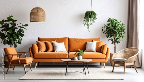 Modern orange living room