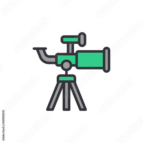 Stylized Camcorder On Tripod With Transparent Backdrop Illustration